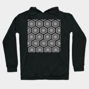 abstract monochrome geometric design with hexagons Hoodie